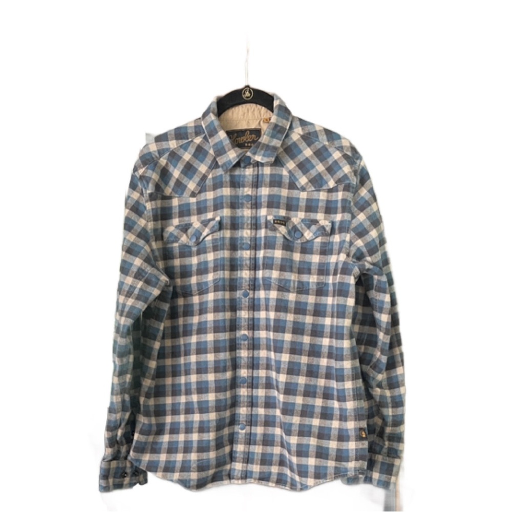Howler Brothers shirt Blue and cream Plaid Casual Button Down Shirt